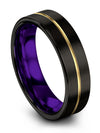 Groove Promise Ring Guy Tungsten Ring Natural Finish Black Her and Boyfriend - Charming Jewelers