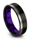 Man Jewelry Black Tungsten Bands 6mm Simple Promise Rings for Him Woman Wedding - Charming Jewelers