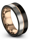 Black Wedding Ring Sets for Her and Fiance Dainty Tungsten Ring Best Black Band - Charming Jewelers