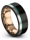 Solid Black Wedding Band Set for Him and His Black Tungsten Carbide Men Band - Charming Jewelers