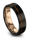Black Wedding Ring for Couples Sets Female Tungsten Wedding Band 6mm Simple - Charming Jewelers