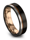 Wedding Ring for Guys Tungsten Ring Him and His Set 6mm Band Black Ring Cute - Charming Jewelers