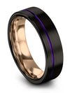 Black Set Tungsten Carbide Rings for Male 6mm Black and Purple Simple - Charming Jewelers