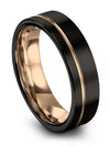 Woman Promise Band Brushed Black Tungsten Bands for Her Black Groove Bands - Charming Jewelers