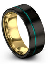 Men&#39;s Black Set Unique Tungsten Bands 8mm 80th Black Ring Rings for Men&#39;s Black - Charming Jewelers