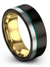 Guy Wedding Band Black 8mm Tungsten Mother&#39;s Day Bands 8mm Engagement Ladies - Charming Jewelers