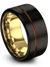Men&#39;s Wedding Rings Set Tungsten Black Rings Men Couple Band Black Gift Ideas - Charming Jewelers