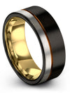 Wedding Black Bands Set Tungsten Bands Engrave Black and Copper Ring for Male - Charming Jewelers
