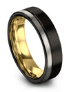 Black Wedding Rings Set for Female Black Tungsten Engagement Ring Black Flat - Charming Jewelers