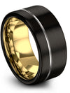 Black Wedding Sets for Guys Tungsten Rings for Guy Black and Grey Man Black - Charming Jewelers
