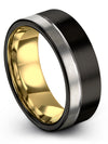 Small Promise Band Mens Tungsten Black Ring Men Rings Black Plated Womans - Charming Jewelers