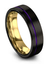 Black Wedding Bands for Guys 6mm Tungsten Wedding Band Mens Black Plain Rings - Charming Jewelers