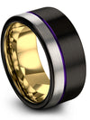 Wedding Band for Couple Tungsten Black Bands for Woman&#39;s 10mm Ring Woman Muslim - Charming Jewelers