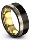 Female Black Metal Anniversary Band Perfect Tungsten Band Black Ring Set - Charming Jewelers