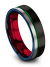 Wedding Anniversary Black Bands Tungsten Carbide Bands for Male Engraved Black - Charming Jewelers