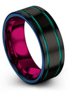 Guy Unique Wedding Rings Woman Tungsten Wedding Rings Engraved I Promise Bands - Charming Jewelers