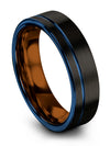 Wedding Anniversary Bands Sets Tungsten Woman Wedding Rings 6mm Blue Line Ring - Charming Jewelers