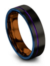 Man 6mm 4 Year Wedding Ring Tungsten Woman&#39;s Ring Black Everyday Bands Gift - Charming Jewelers
