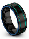 Guys Black Wedding Bands Engravable Awesome Wedding Rings Matching Promise - Charming Jewelers
