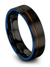 Black Ladies Promise Ring Ladies Tungsten Band 6mm Black Engagement Mens Bands - Charming Jewelers