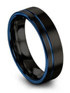 Couple Anniversary Band Black Tungsten Bands Black Bands Plain 6mm Black - Charming Jewelers