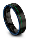 Black Wedding Band for His Men Tungsten Wedding Rings Polished 6mm 25 Year - Charming Jewelers