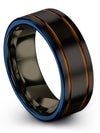 Wedding Engagement Mens Bands Set Tungsten Carbide Black Bands for Man Band - Charming Jewelers
