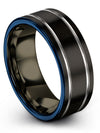 8mm Grey Line Wedding Black Tungsten Engagement Rings Love Promise Rings Gift - Charming Jewelers