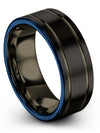 Wedding Bands Sets Male and Male Lady Wedding Band Tungsten Black Finger Bands - Charming Jewelers