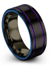 Girlfriend and Wife Wedding Rings Sets Tungsten Black Ring Cute Black Band - Charming Jewelers