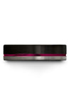 Tungsten Carbide Anniversary Band Black Tungsten Black and Fucshia Rings - Charming Jewelers