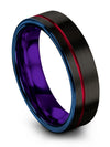 Matte Black Red Woman&#39;s Promise Band Black Tungsten Ring