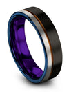 Husband and His Black Wedding Band Sets 6mm Tungsten Guys 6mm Bands Tungsten - Charming Jewelers