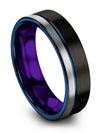 Woman&#39;s 6mm Blue Line Anniversary Band One of a Kind Wedding Bands Black Men&#39;s - Charming Jewelers