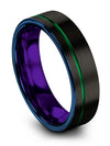 Wedding Rings Him Tungsten Wedding Bands Black Green Engraved Promise Ring - Charming Jewelers