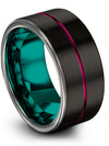 Black Wedding Bands Guy 10mm Black Plated Tungsten Band
