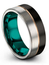 Plain Wedding Ring for Boyfriend and Husband Black Tungsten Wedding Ring Sets - Charming Jewelers