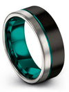 Black Wedding Band Set for Her and Fiance Black Tungsten Black Engagement Mens - Charming Jewelers