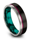 Black Wedding Anniversary Tungsten Engraved Rings for Guy Black Ring Engagement - Charming Jewelers