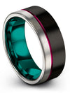 Engraved Black Wedding Rings Tungsten Band for Men Black Engagement Woman Ring - Charming Jewelers