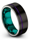 Wedding Rings Ring Sets Tungsten Band for Guy Black and Purple Female Matte - Charming Jewelers