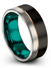 Woman&#39;s Jewelry 8mm Tungsten Black Ring Mid Finger Rings for Female Black Mom - Charming Jewelers