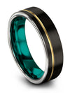 Bands Set for Him Black Wedding Tungsten Bands for Guys Matte Female Engagement - Charming Jewelers