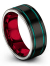 8mm Black Line Rings Tungsten Carbide Wedding Ring Sets Girlfriend and Fiance - Charming Jewelers