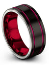 8mm 10 Year Wedding Bands for Female Tungsten Ring Black 8mm Bands for Female - Charming Jewelers