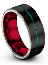 Set Wedding Band Brushed Tungsten Ring Black Band for Ladies 8mm Twelveth Mens - Charming Jewelers