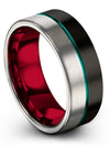 Minimalist Anniversary Ring Lady Tungsten Bands for Woman Grooved Black Plated - Charming Jewelers