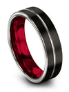 Amazing Man Promise Band Woman Black Tungsten Carbide Wedding Rings Woman Black - Charming Jewelers
