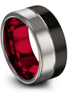 Brushed Guy Wedding Band Tungsten Ring for Woman&#39;s Wedding Band Black Son Ring - Charming Jewelers
