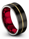 Wedding Rings Sets Mens Tungsten Ring for Woman Black 8mm Black Men Rings - Charming Jewelers